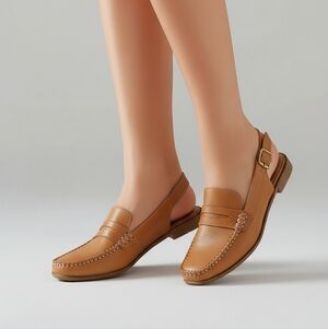 KAYLEEN By Los Angeles Tan Leather Loafers